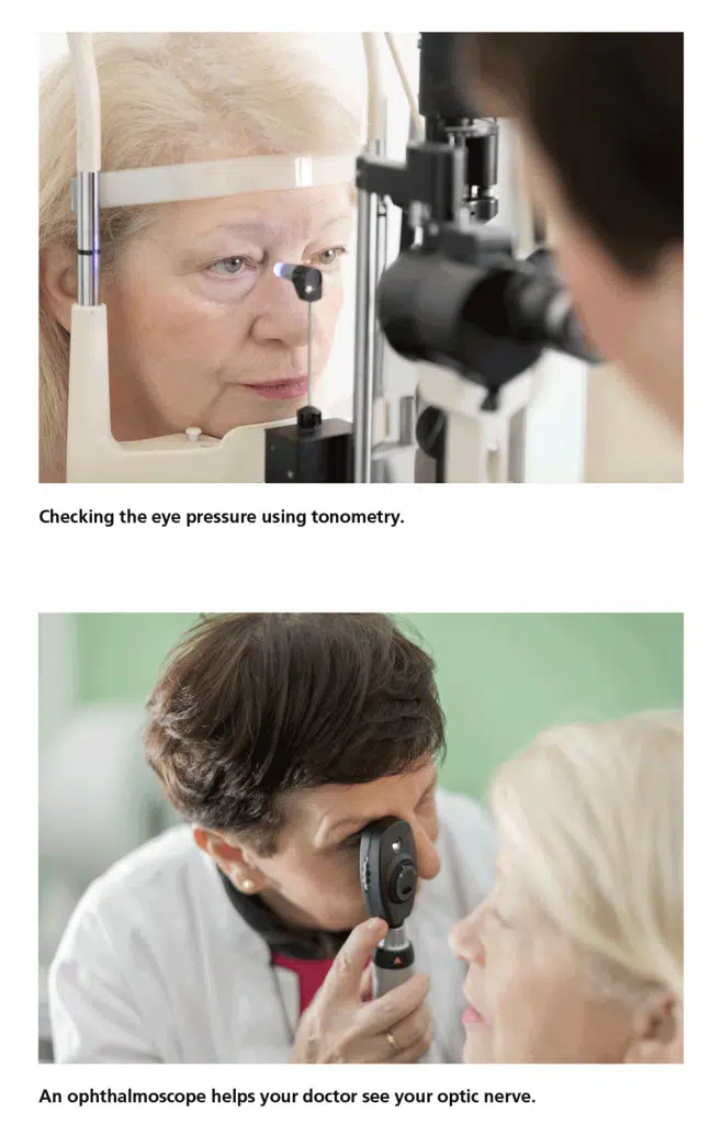 Checking The Eye Pressure Using Tonometry.