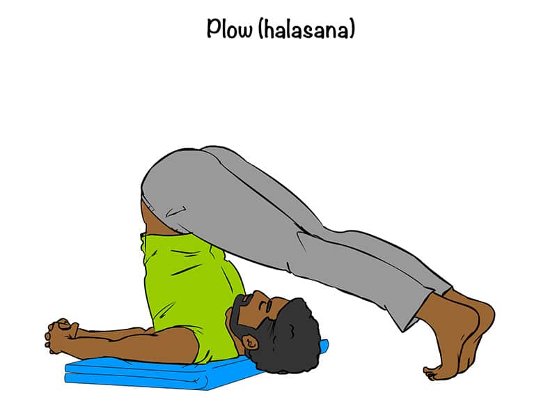 Illustration of yoga pose plow