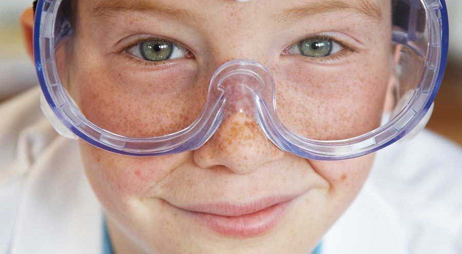 Child Wearing Eye Protection