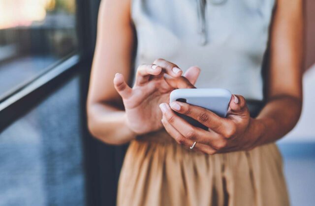 close-up of woman using a mobile phone