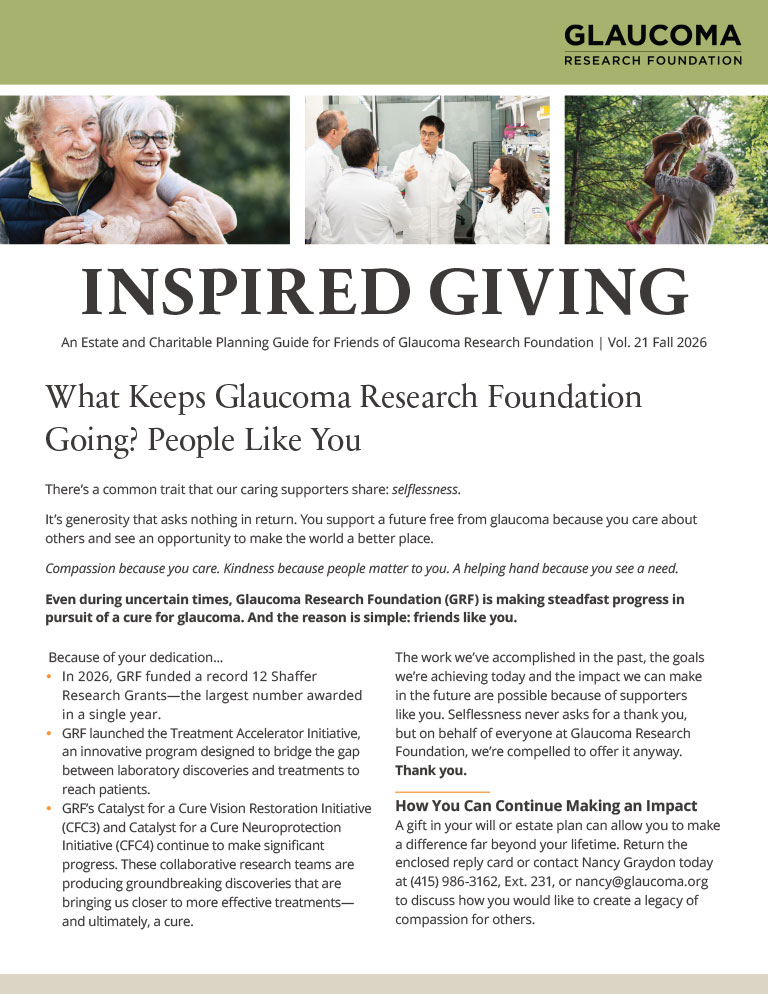 Planned Giving For Glaucoma Research 7 Pg Newsletter Cover